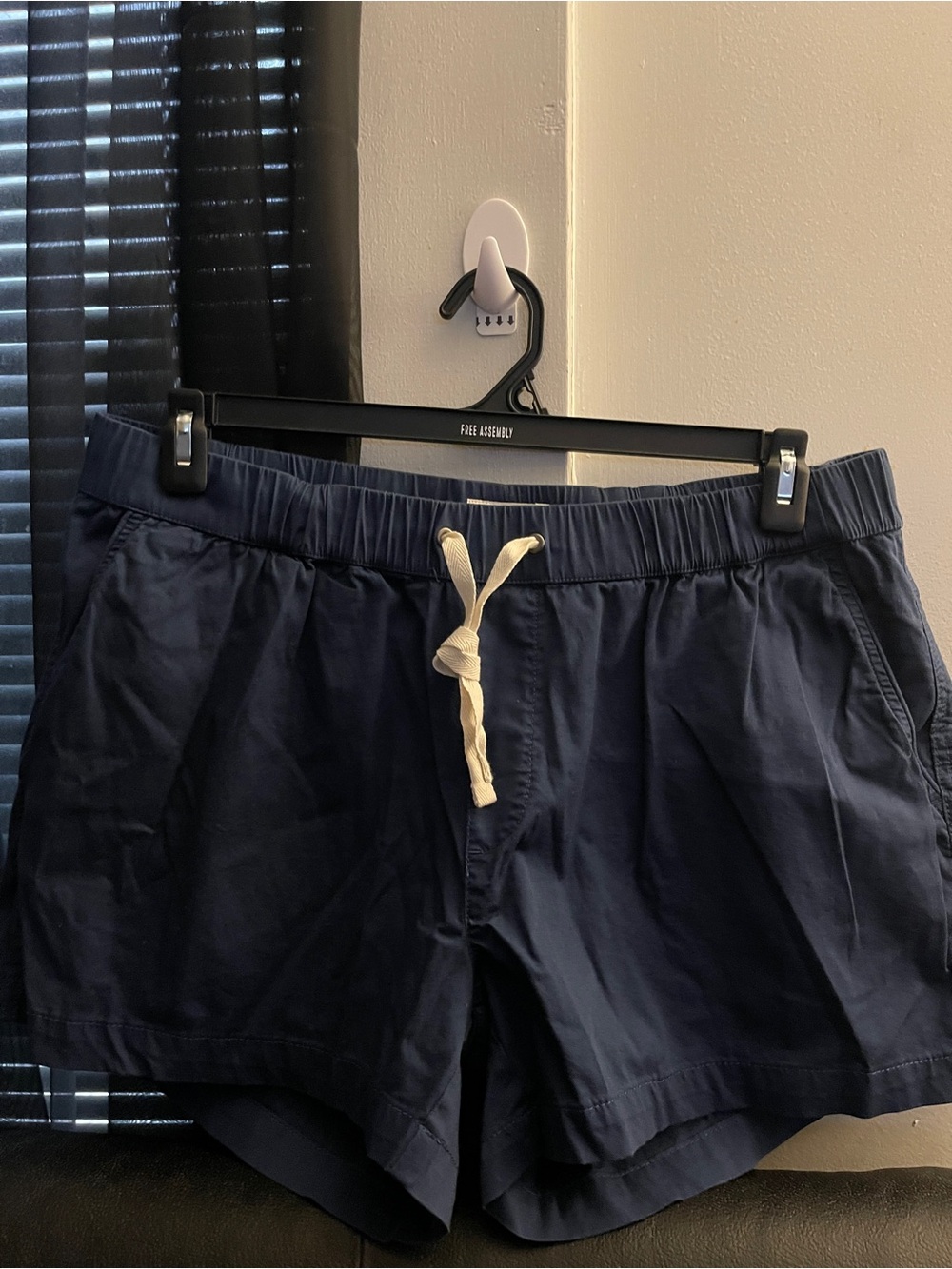 Pact Women's French Navy Blue Classic Woven Drawstring Shorts Size XL NWOT